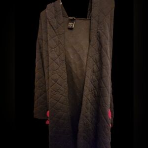 Hello Kitty Black Quilted Women's Robe with Hood , ■ NWOT* 2 CUTE!!!